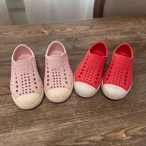 2 Pair of Pink Natives size 8